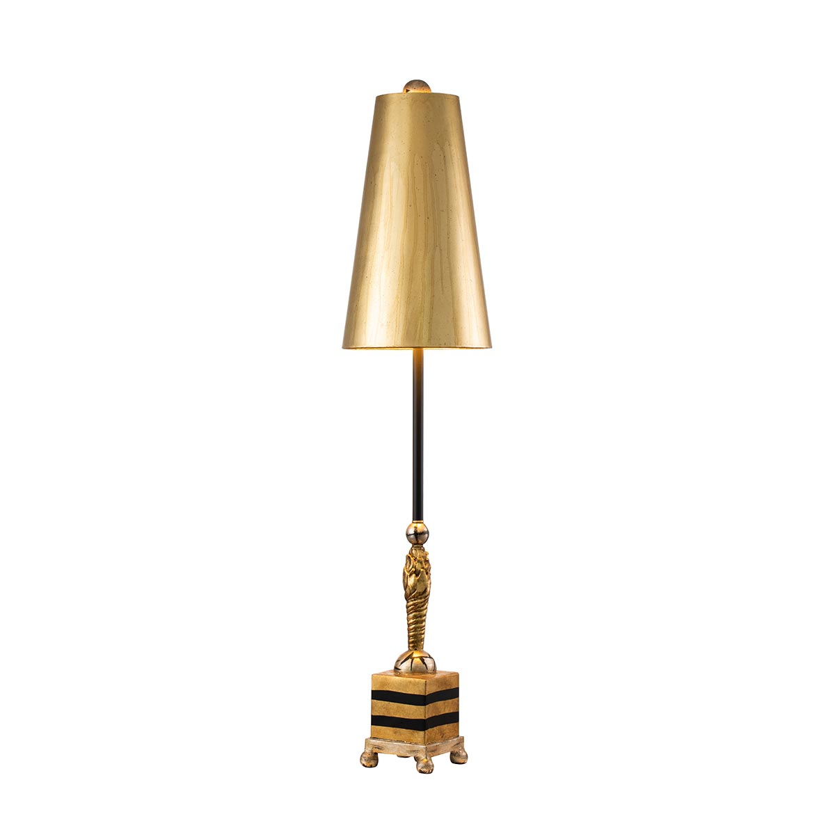Flambeau Noma Tischlampe Gold, Schwarz, Silber