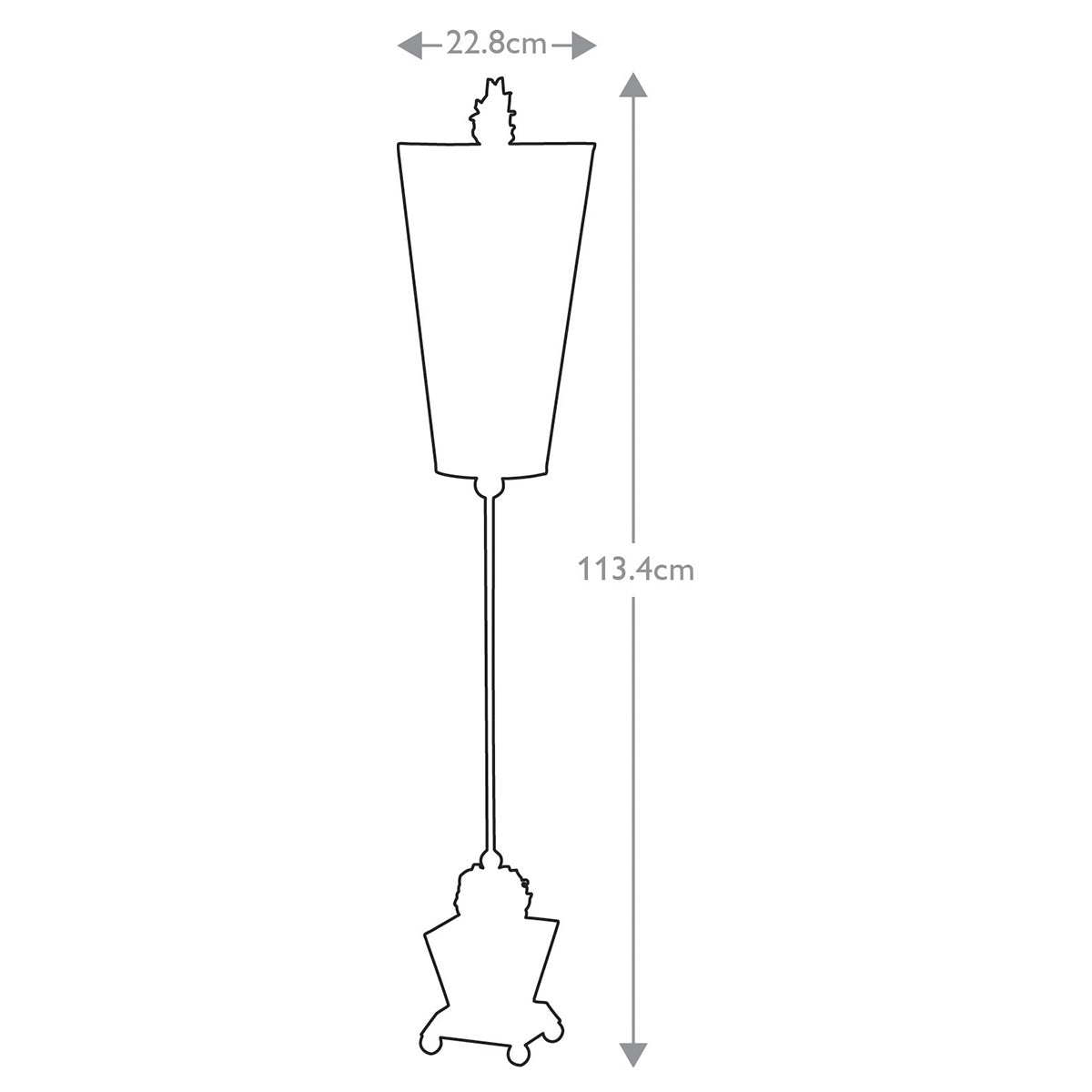Flambeau Peony Tischlampe Schwarz – Massskizze