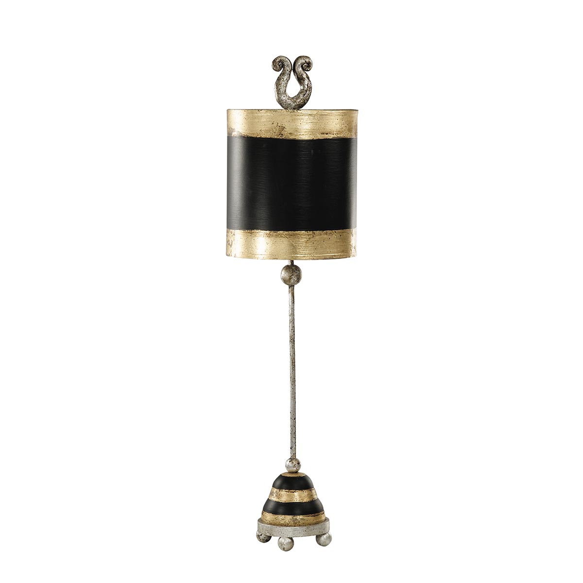 Flambeau Phoenician Tischlampe Schwarz, Gold, Silber