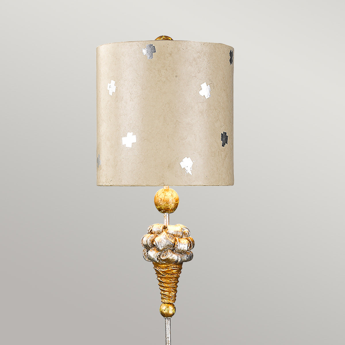 Flambeau Pompadour Tischlampe Creme, Silber – Wohnambiente