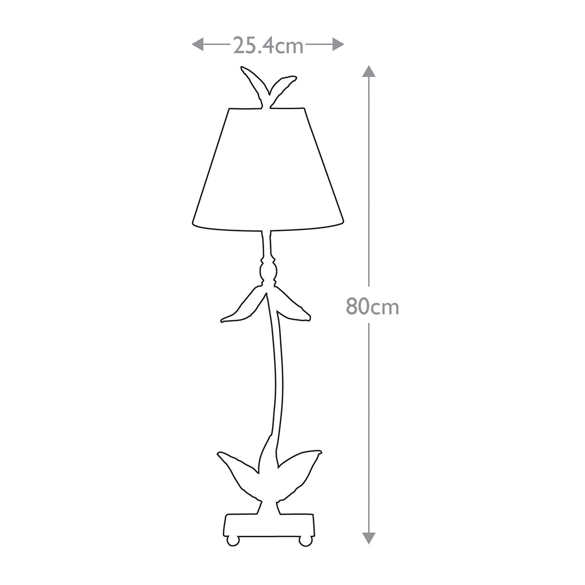 Flambeau Red Tischlampe Gold – Massskizze