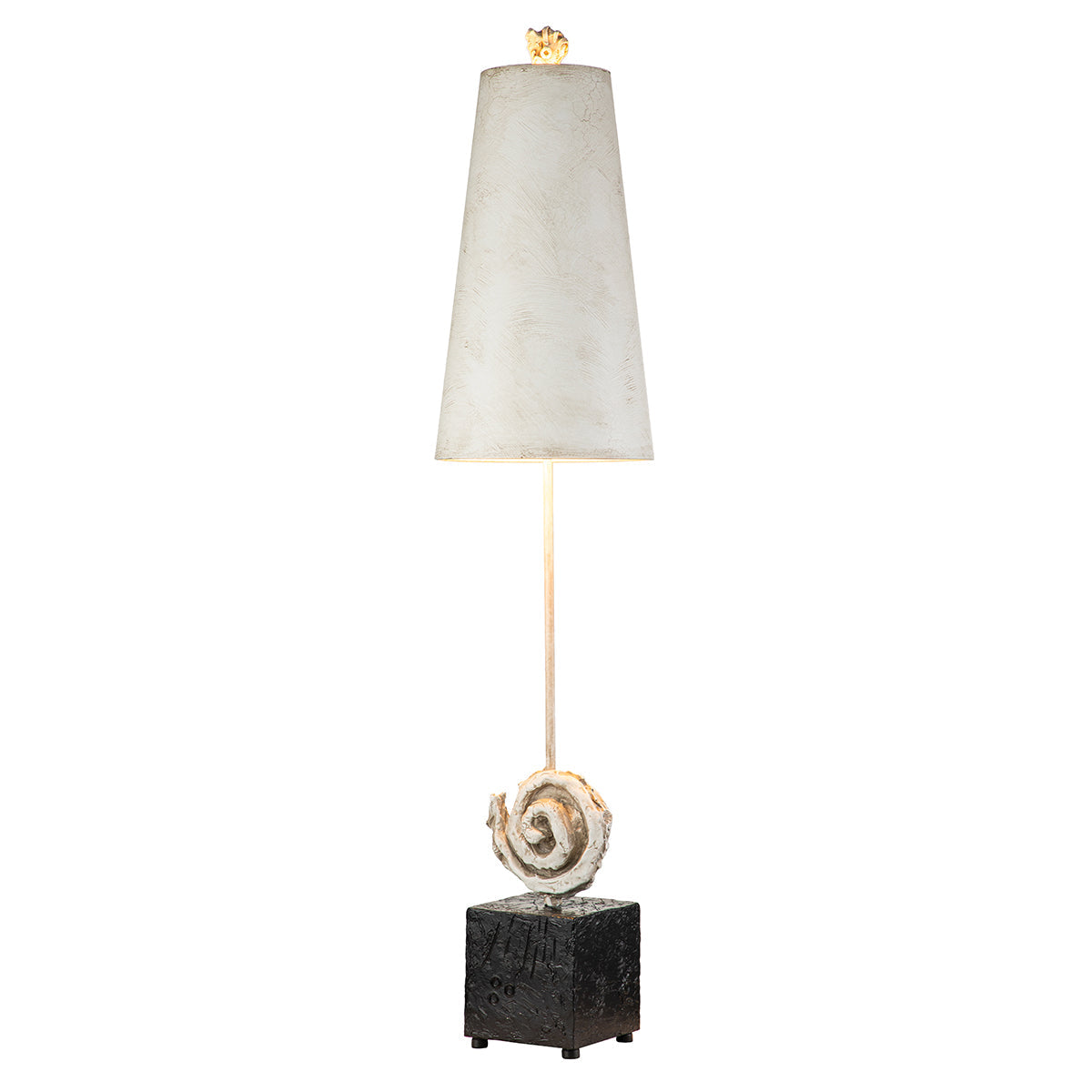 Flambeau Swirl Tischlampe Weiß, Schwarz