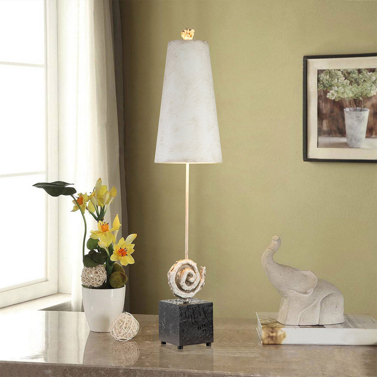 Flambeau Swirl Tischlampe Weiß, Schwarz – Detailansicht 4