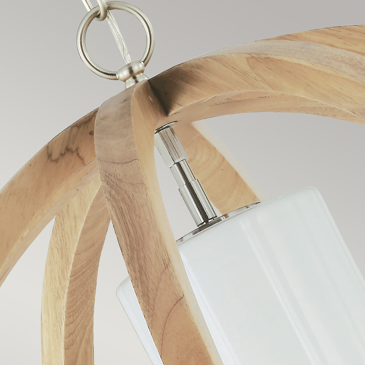 Feiss Allier Pendelleuchte Light Wood/Brushed Steel – Detailansicht 2
