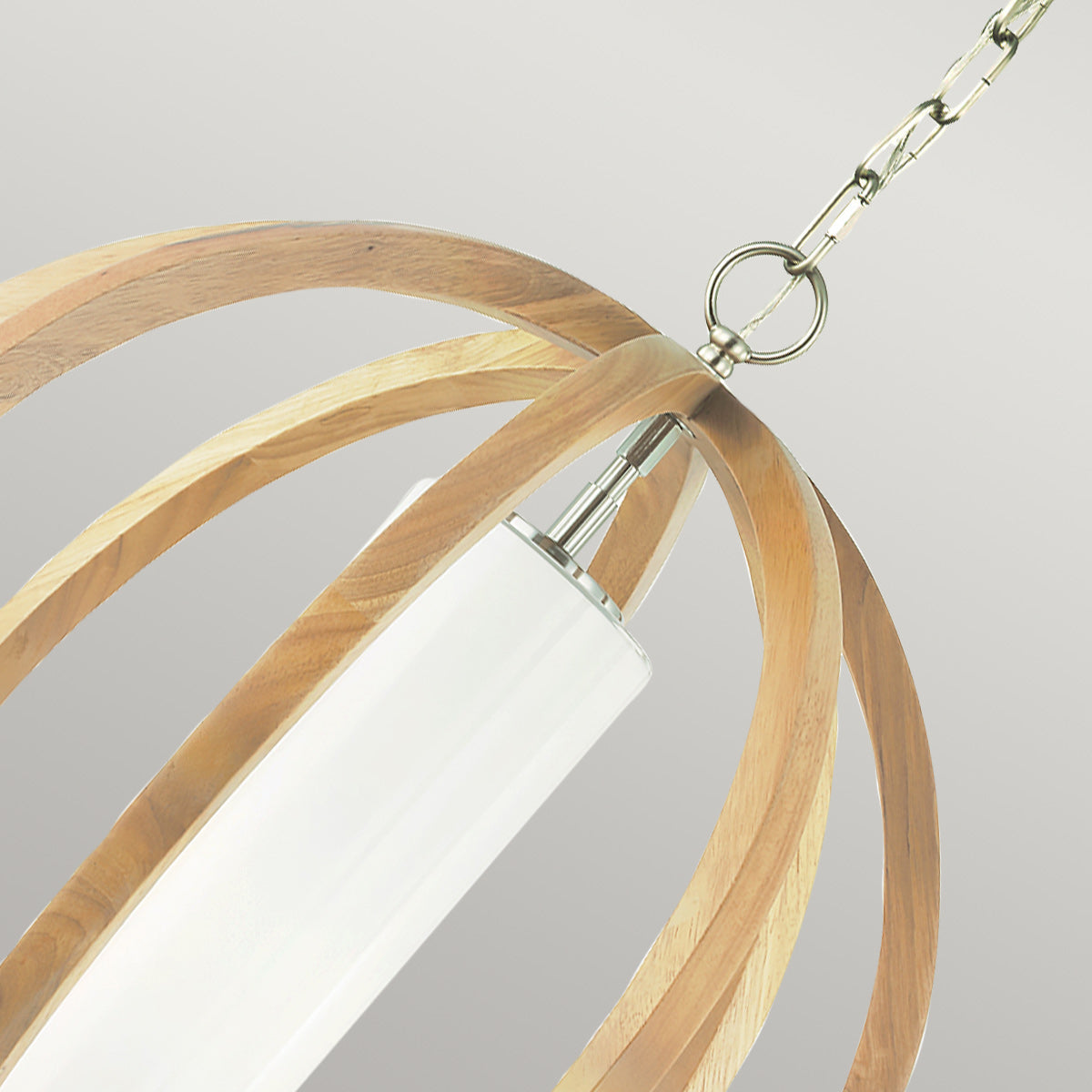 Feiss Allier Pendelleuchte Light Wood/Brushed Steel – Detailansicht
