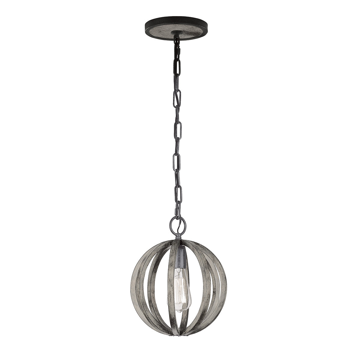 Feiss Allier Pendelleuchte Weathered Oak Wood/Antique Forged Iron – Wohnambiente