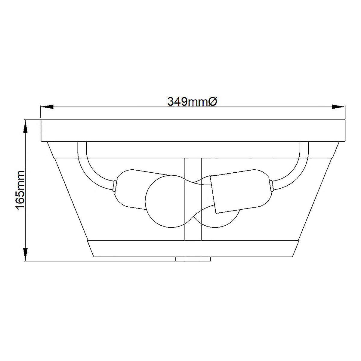 Feiss Harrow Deckenleuchte Nickel – Massskizze