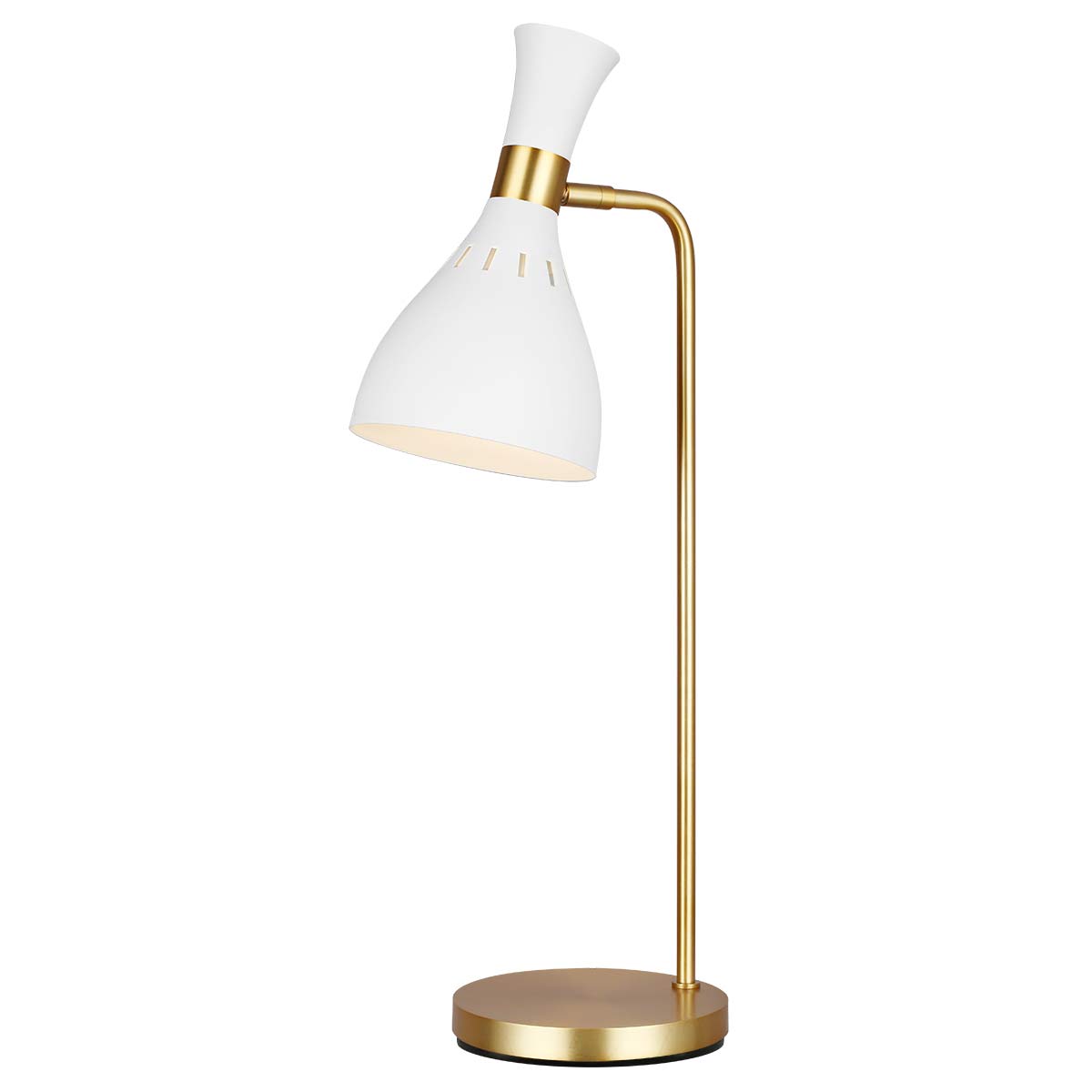 Feiss Joan Tischlampe Weiß, Messing