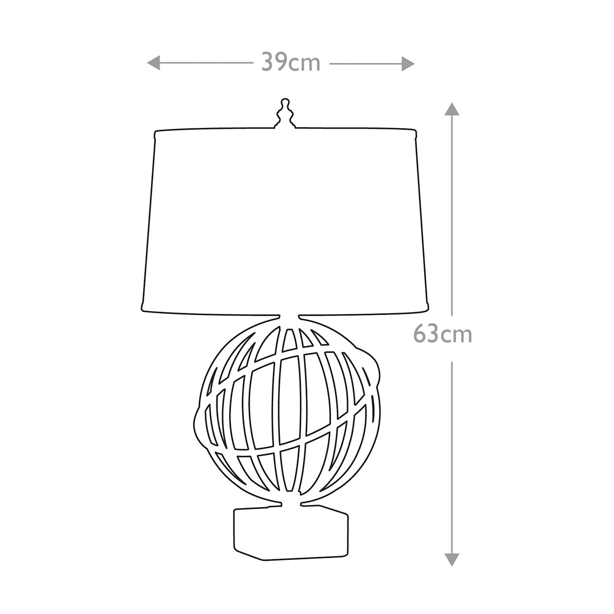 Feiss Spencer Tischlampe Gold – Massskizze