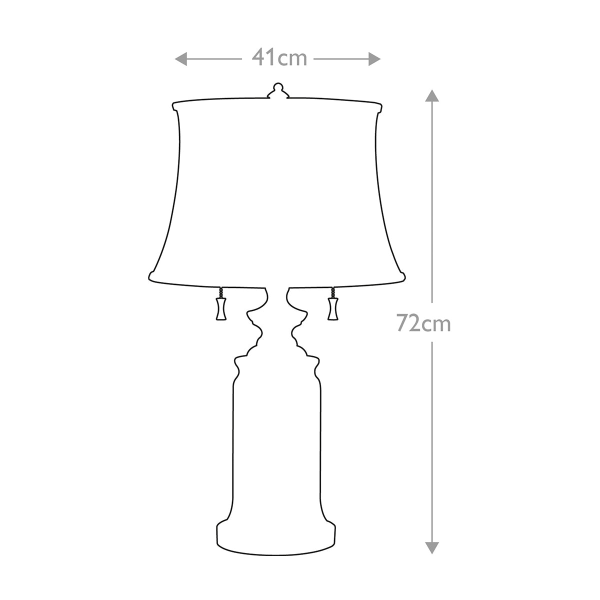 Feiss Stateroom Tischlampe Nickel – Massskizze