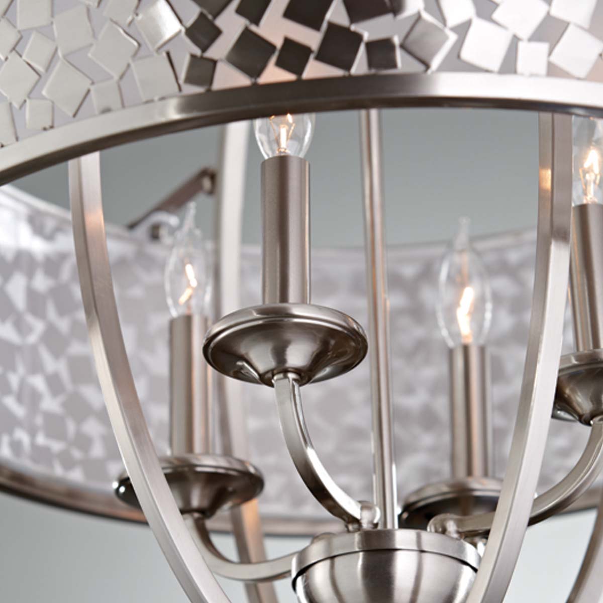 Feiss Zara Kronleuchter Brushed Steel