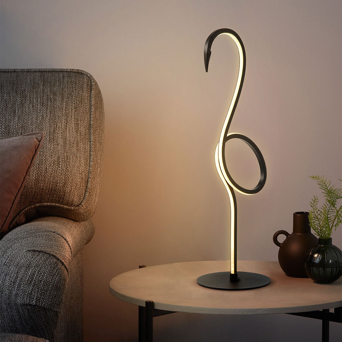 Elstead Flamingo Tischlampe Schwarz – Detailansicht 3