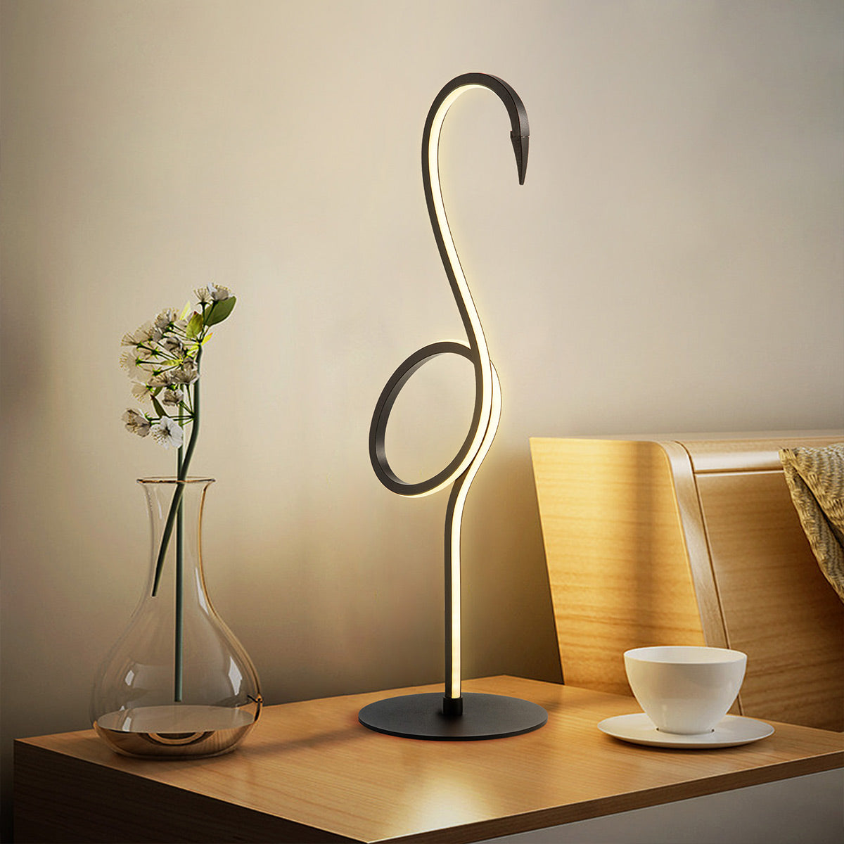 Elstead Flamingo Tischlampe Schwarz – Detailansicht 5