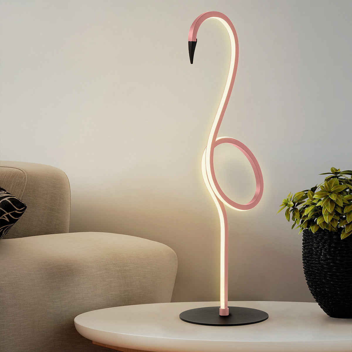 Elstead Flamingo Tischlampe Pink – Detailansicht 3