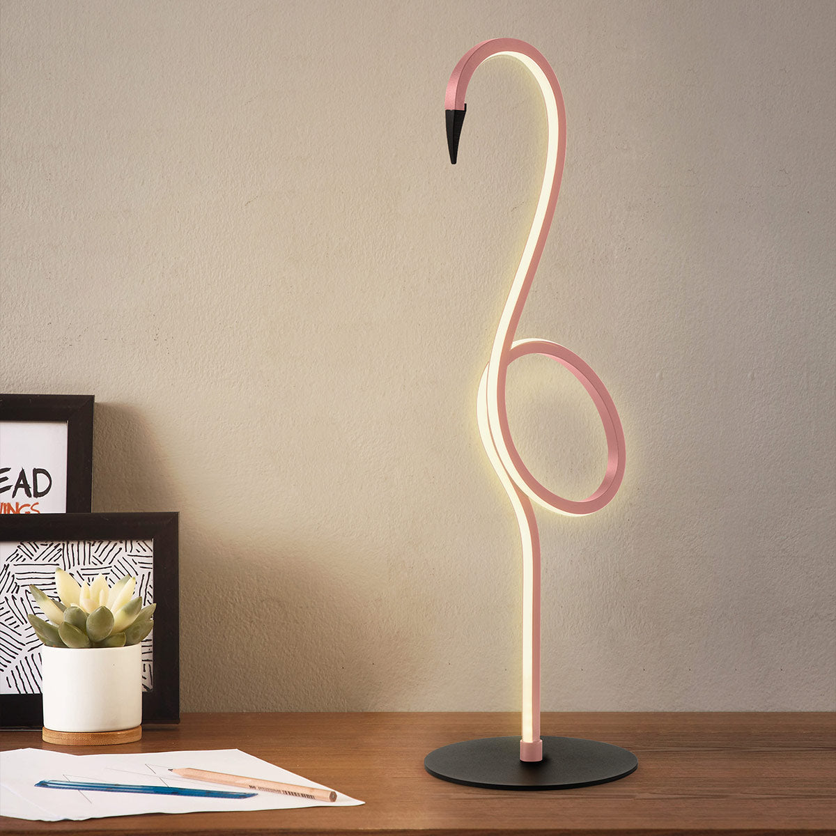 Elstead Flamingo Tischlampe Pink – Detailansicht 5