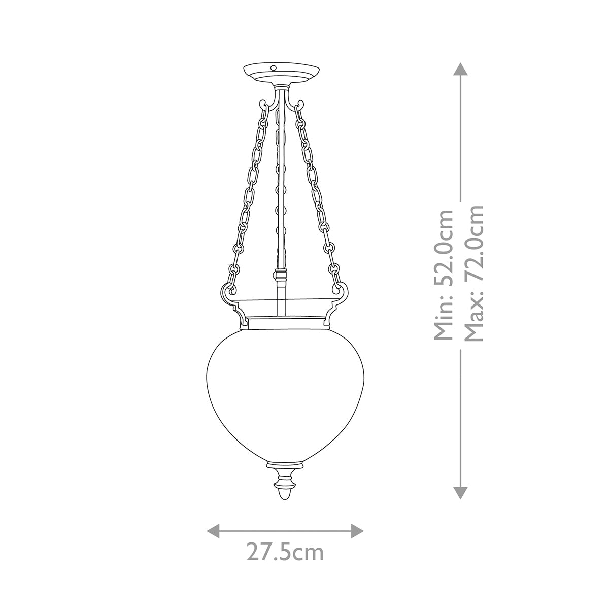 Elstead Finsbury Pendelleuchte Nickel – Massskizze