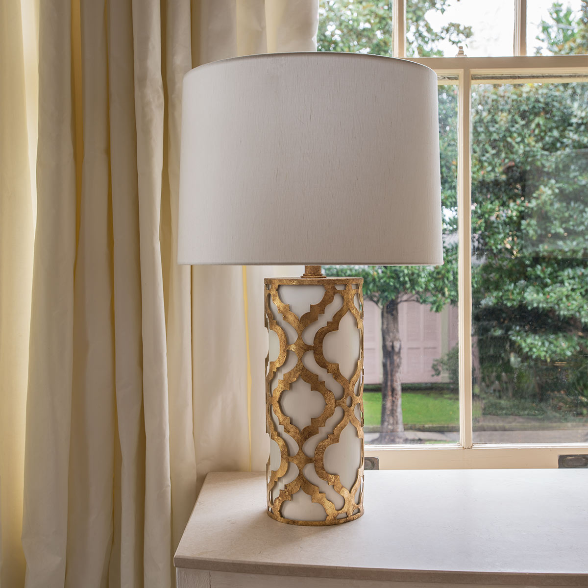 Elstead Arabella Tischlampe Gold, Elfenbein – Wohnambiente