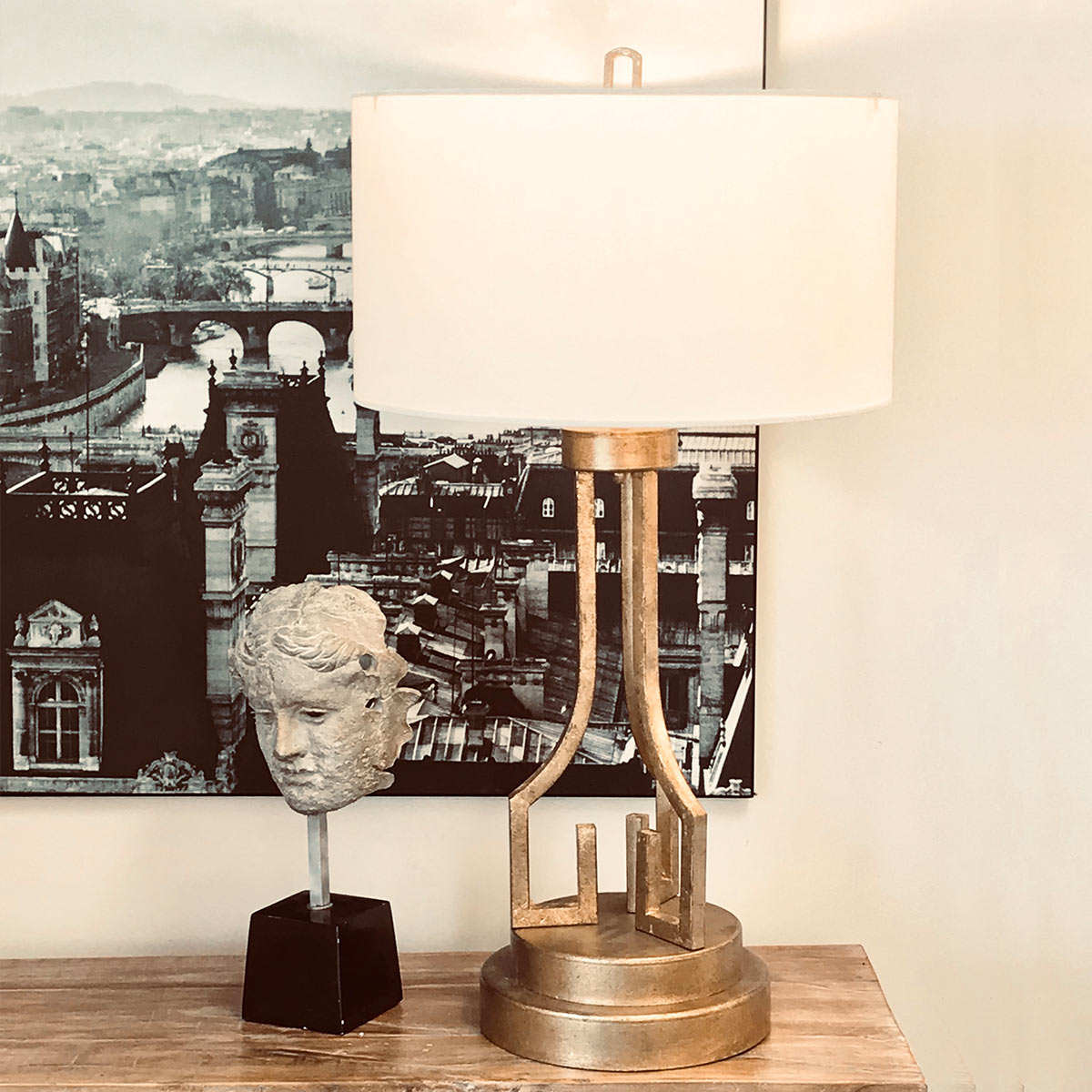 Elstead Lemuria Tischlampe Gold, Elfenbein – Wohnambiente