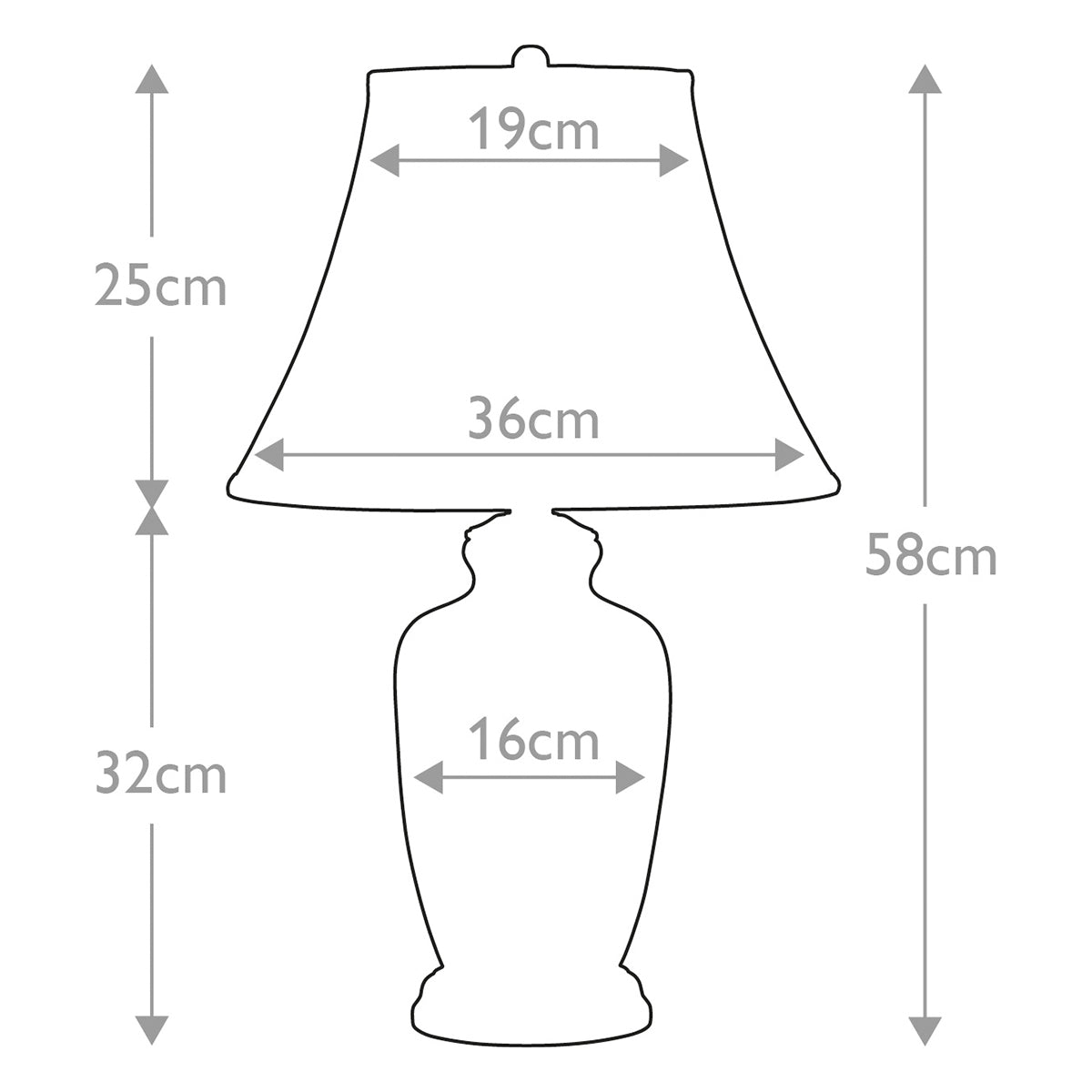Elstead Gold Tischlampe Gold – Massskizze