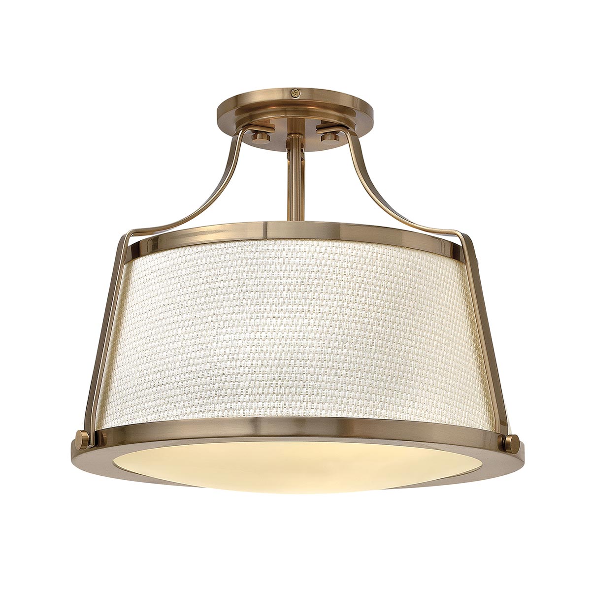 Hinkley Charlotte Deckenleuchte Brushed Caramel, Linen Shade