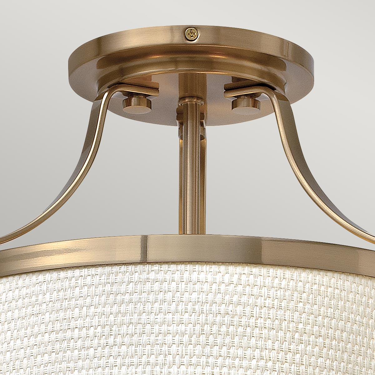 Hinkley Charlotte Deckenleuchte Brushed Caramel, Linen Shade – Wohnambiente
