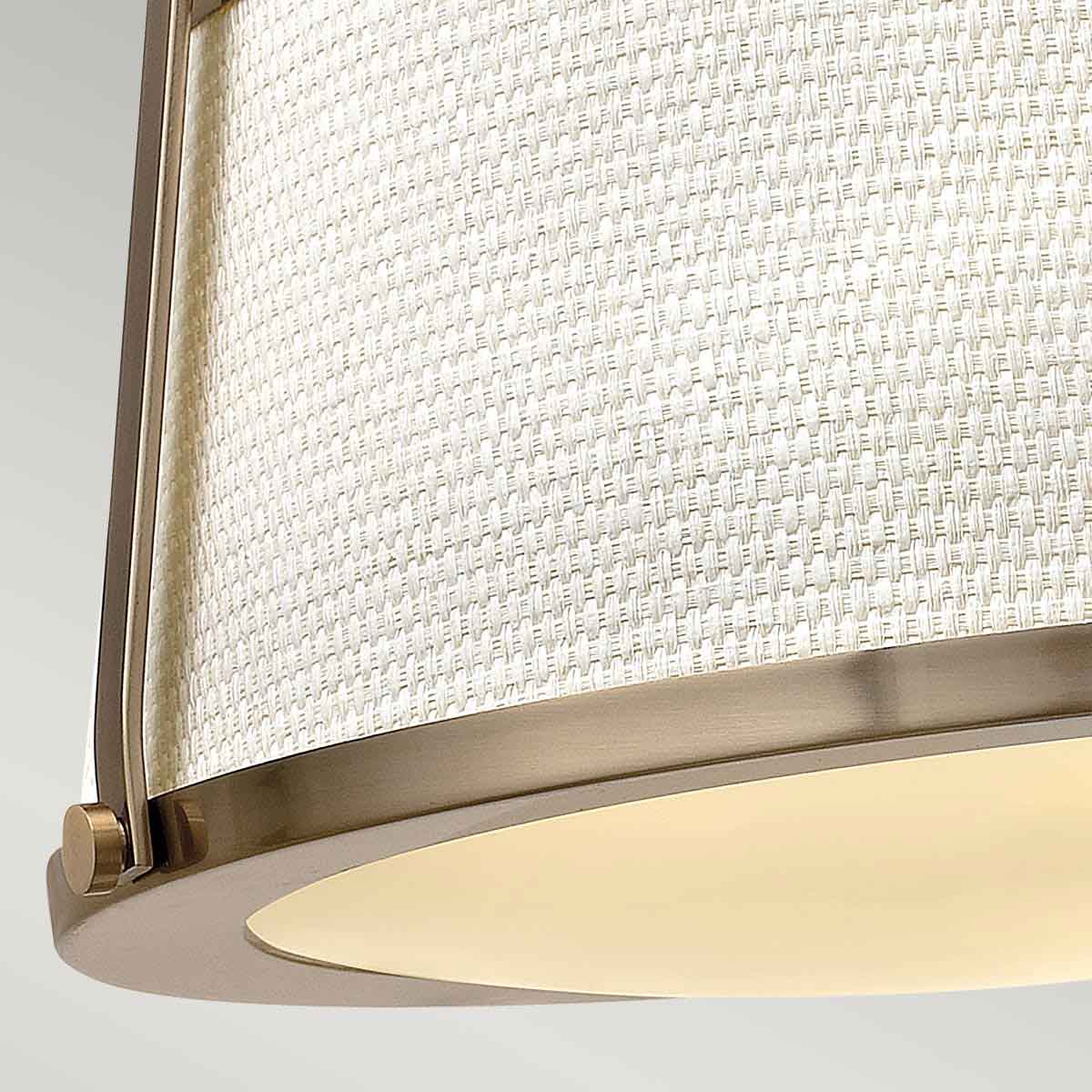 Hinkley Charlotte Deckenleuchte Brushed Caramel, Linen Shade – Detailansicht