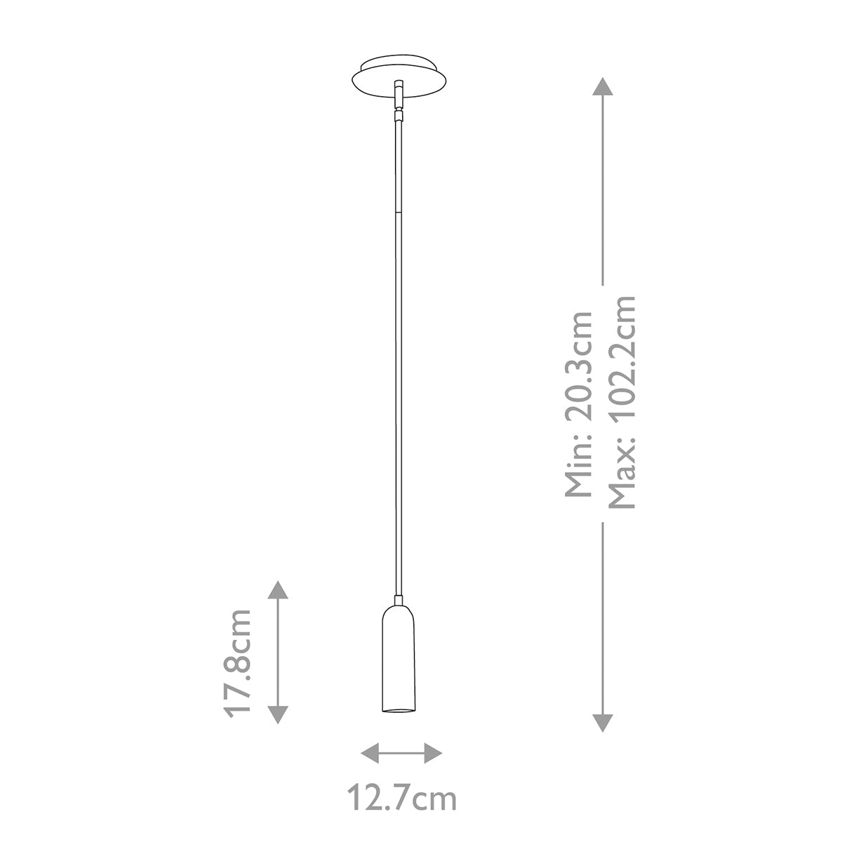 Hinkley Dax Pendelleuchte Messing – Massskizze
