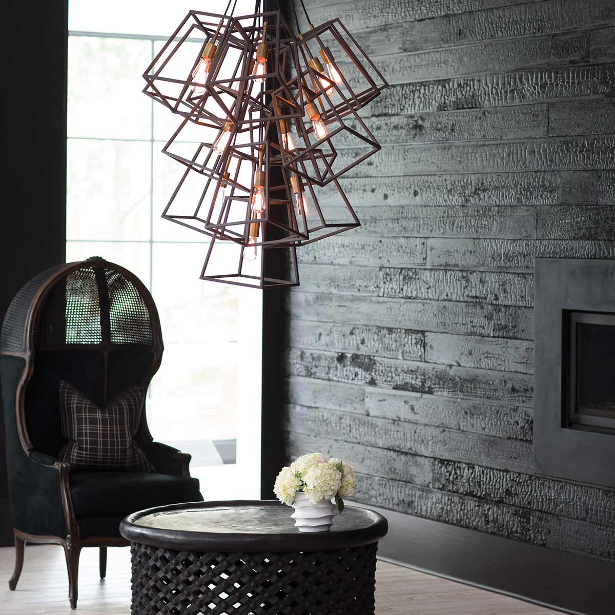 Hinkley Fulton Kronleuchter Bronze, Messing – Wohnambiente