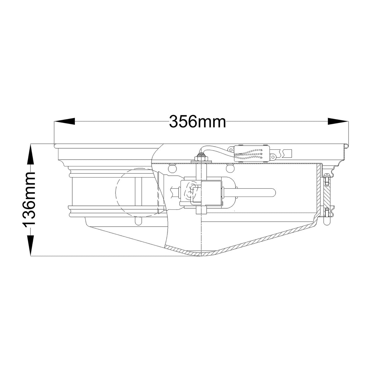 Hinkley Hadley Deckenleuchte Chrom – Massskizze