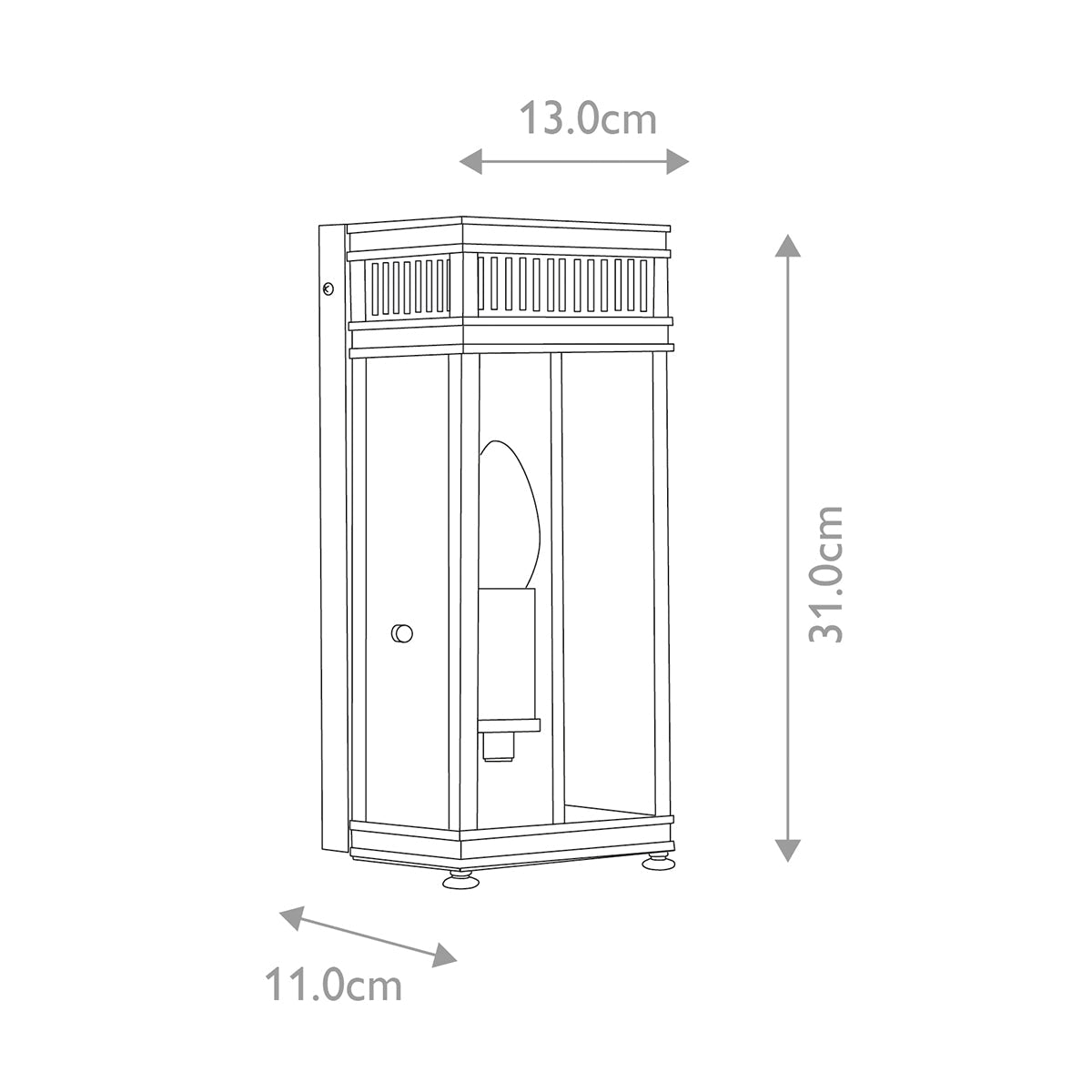 Elstead Holborn Außenleuchte Bronze – Massskizze
