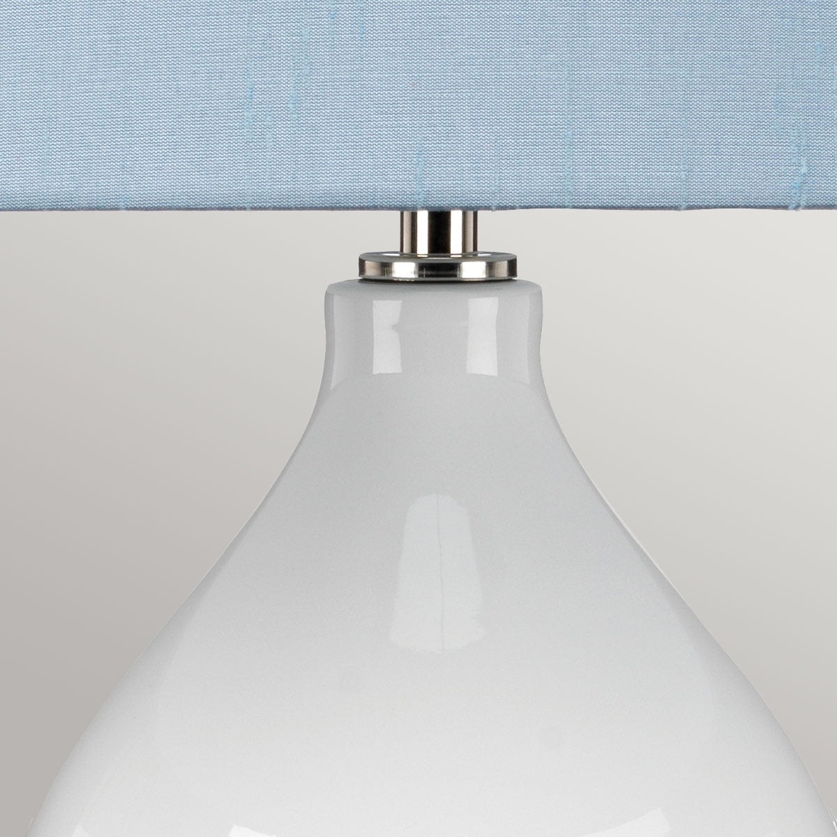 Elstead Isla Tischlampe Nickel, Weiß, Blau – Detailansicht