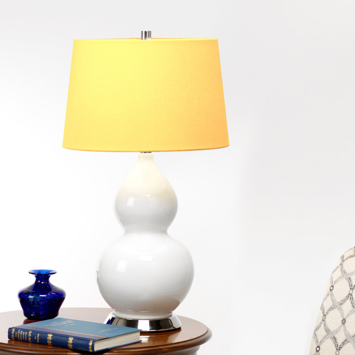 Tischlampe 'Isla', Ø 36.0 cm, Poliertes Nickel, E27 – Dimmbar