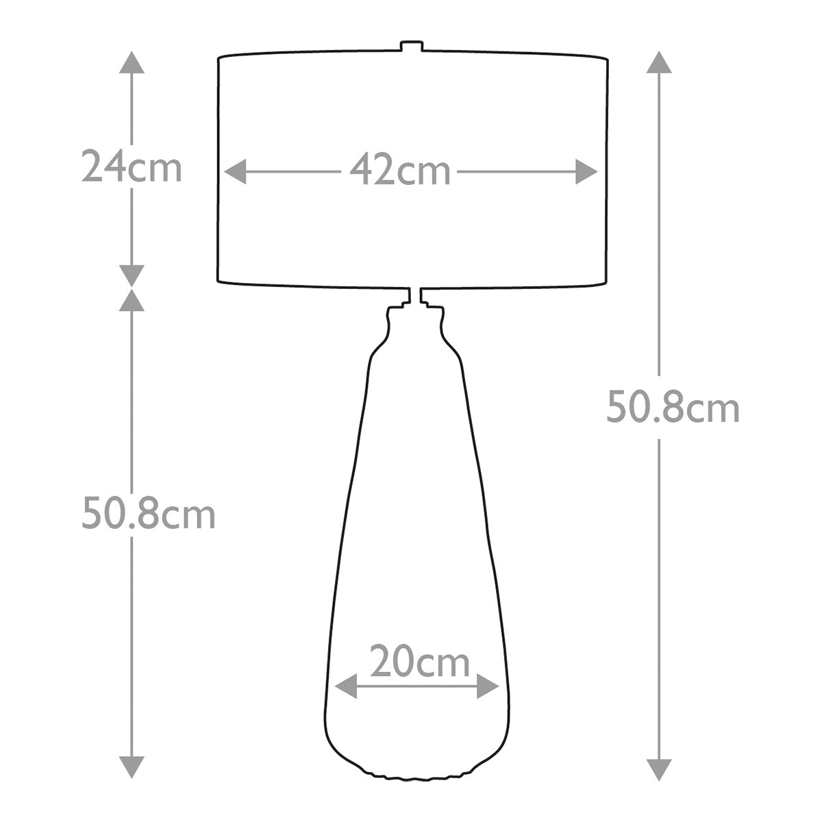 Elstead Kew Tischlampe Grün – Massskizze