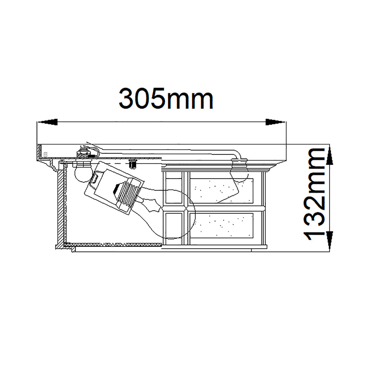 Kichler Beacon Deckenleuchte Bronze – Massskizze