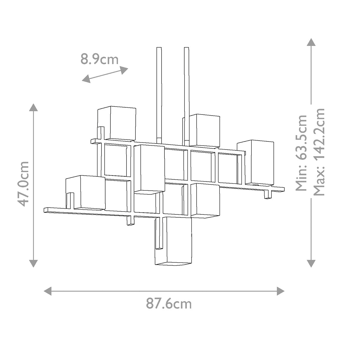 Kichler City Kronleuchter Zinn – Massskizze