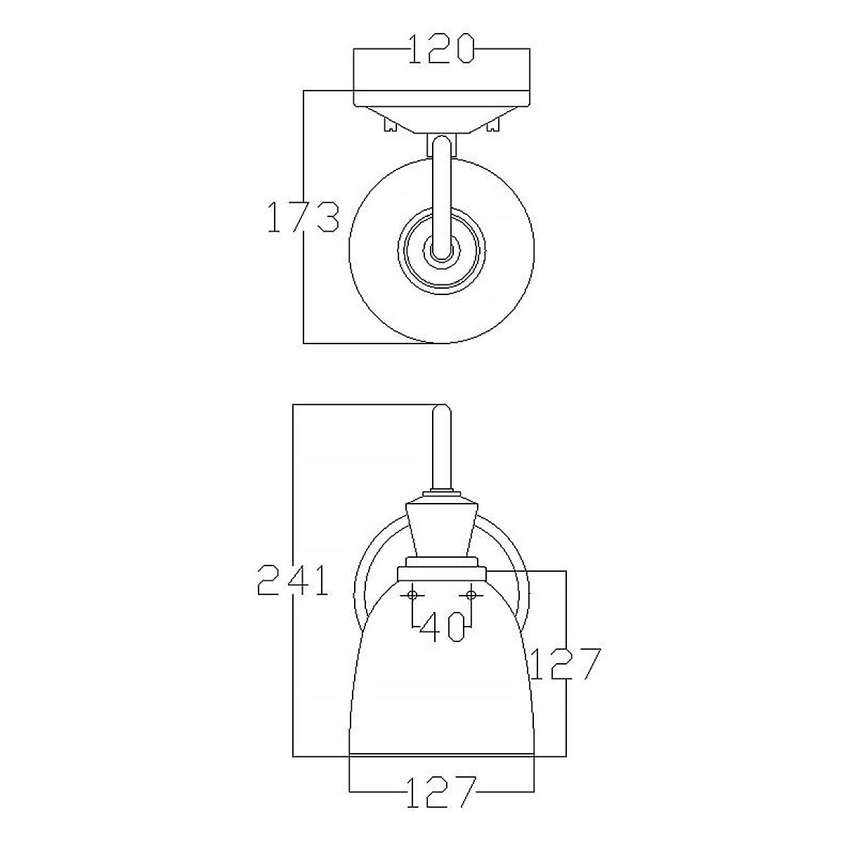 Kichler Cora Wandleuchte Chrom – Massskizze