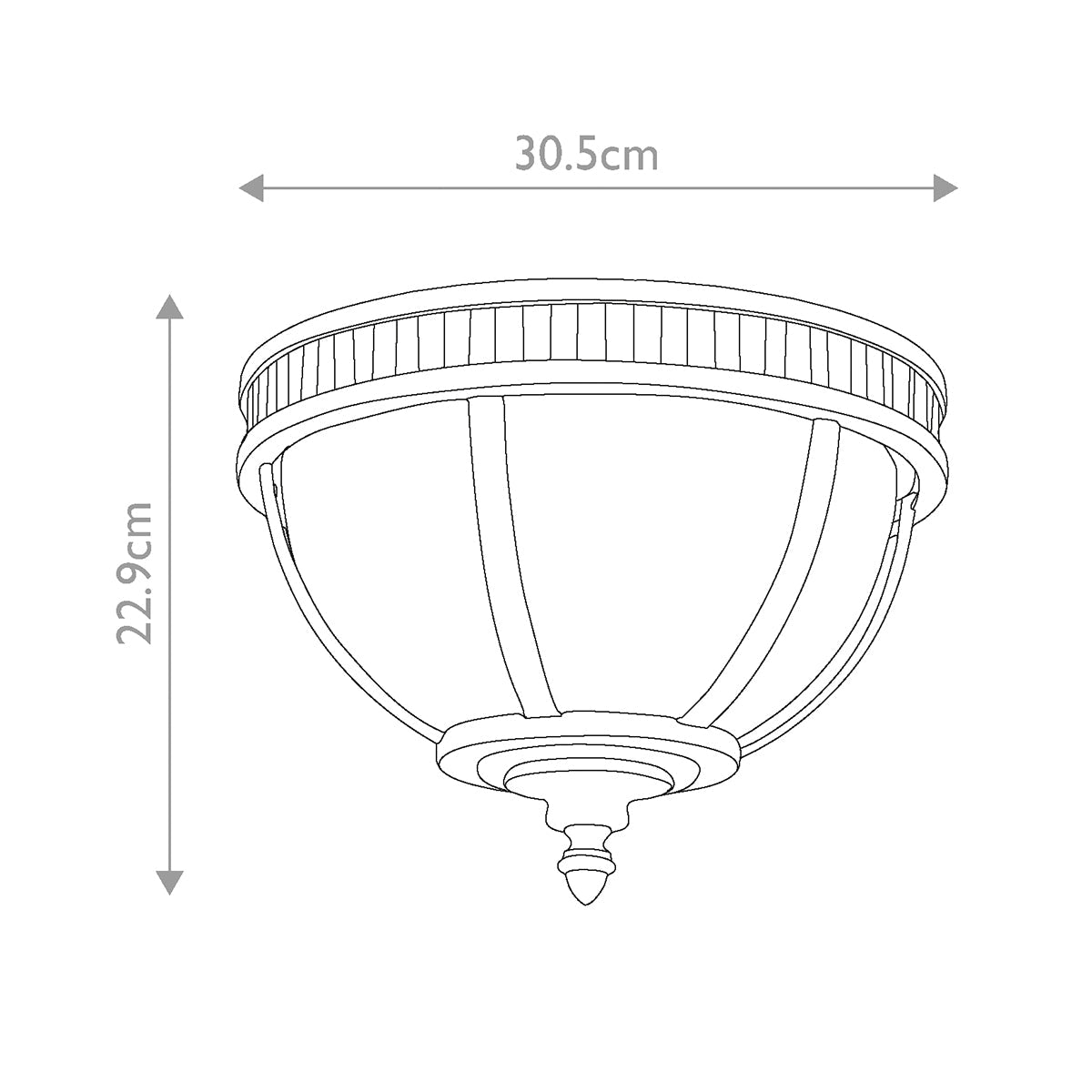 Kichler Halleron Deckenleuchte Bronze – Massskizze