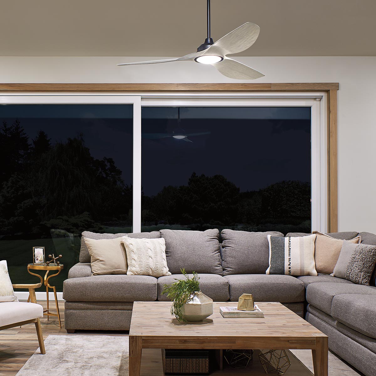 Deckenventilator 'Imari', Ø 16.5 cm, Schwarz, LED – Dimmbar