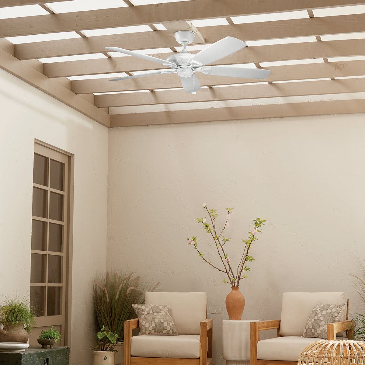 Deckenventilator 'Kevlar', Ø 10.7 cm, Mattweiss – IP44