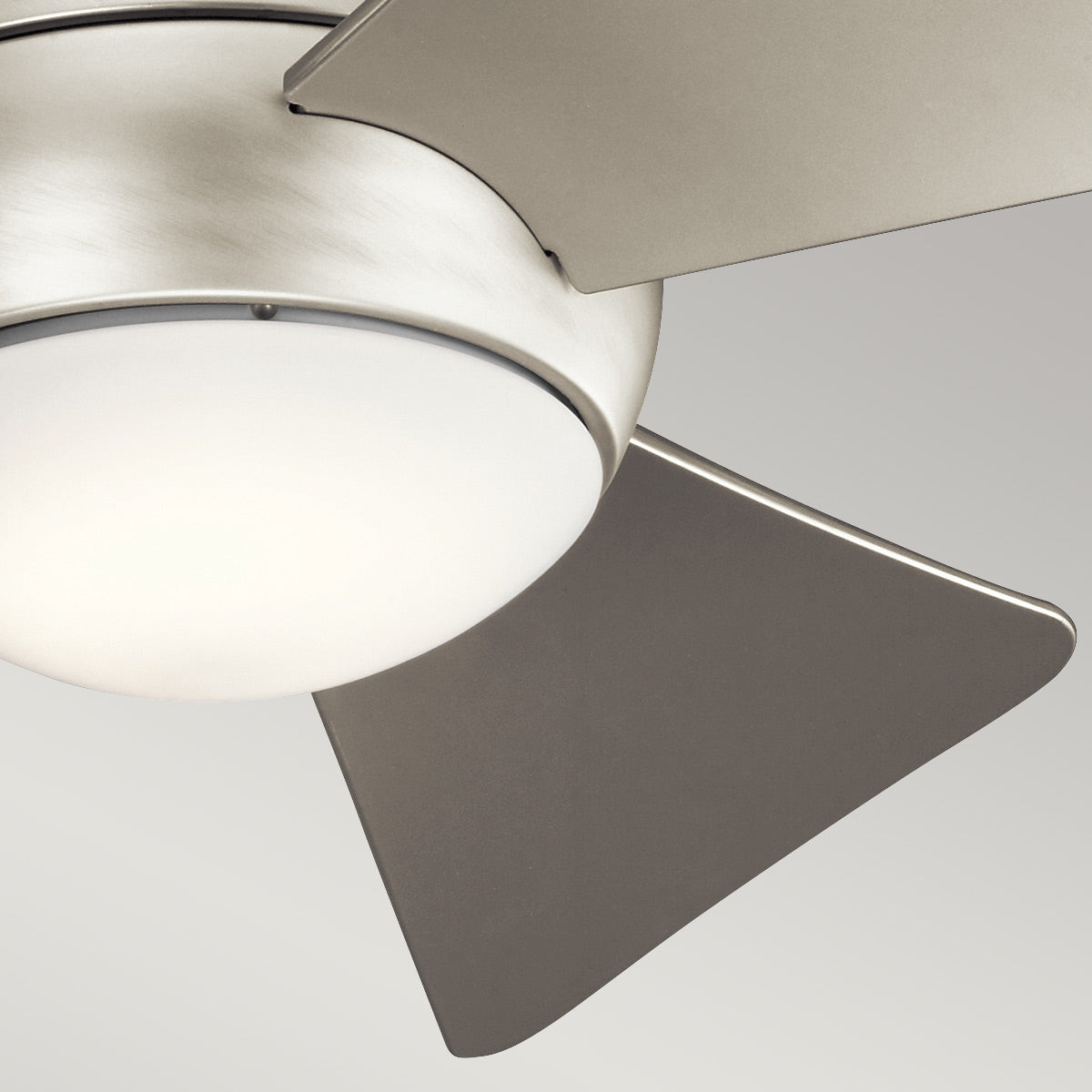 Deckenventilator 'Sola', Ø 8.6 cm, Gebürstetes Nickel, LED – Dimmbar