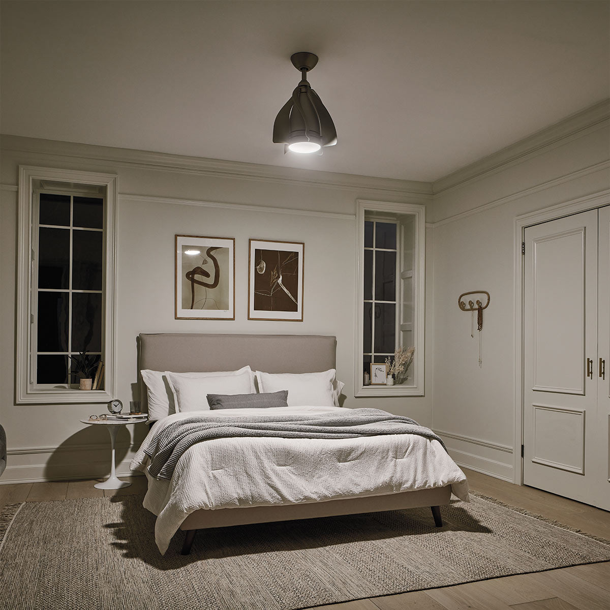Deckenventilator 'Terna', Ø 38.0 cm, Geölte Bronze, LED – Dimmbar