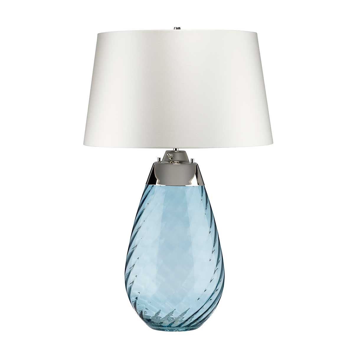 Elstead Lena Tischlampe Blue-tinted Glass / Off-White Shade – Detailansicht