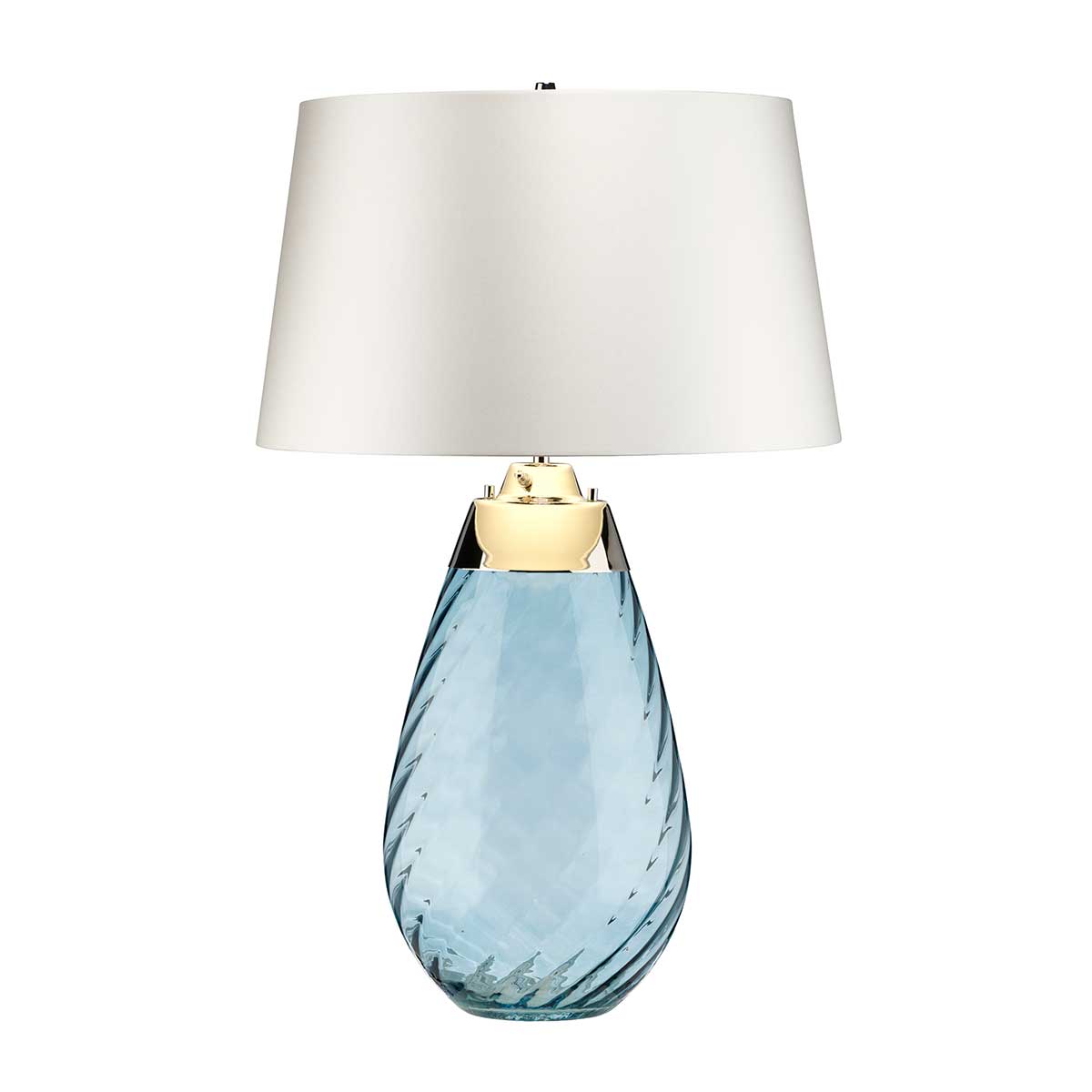 Elstead Lena Tischlampe Blue-tinted Glass / Off-White Shade – Detailansicht 2