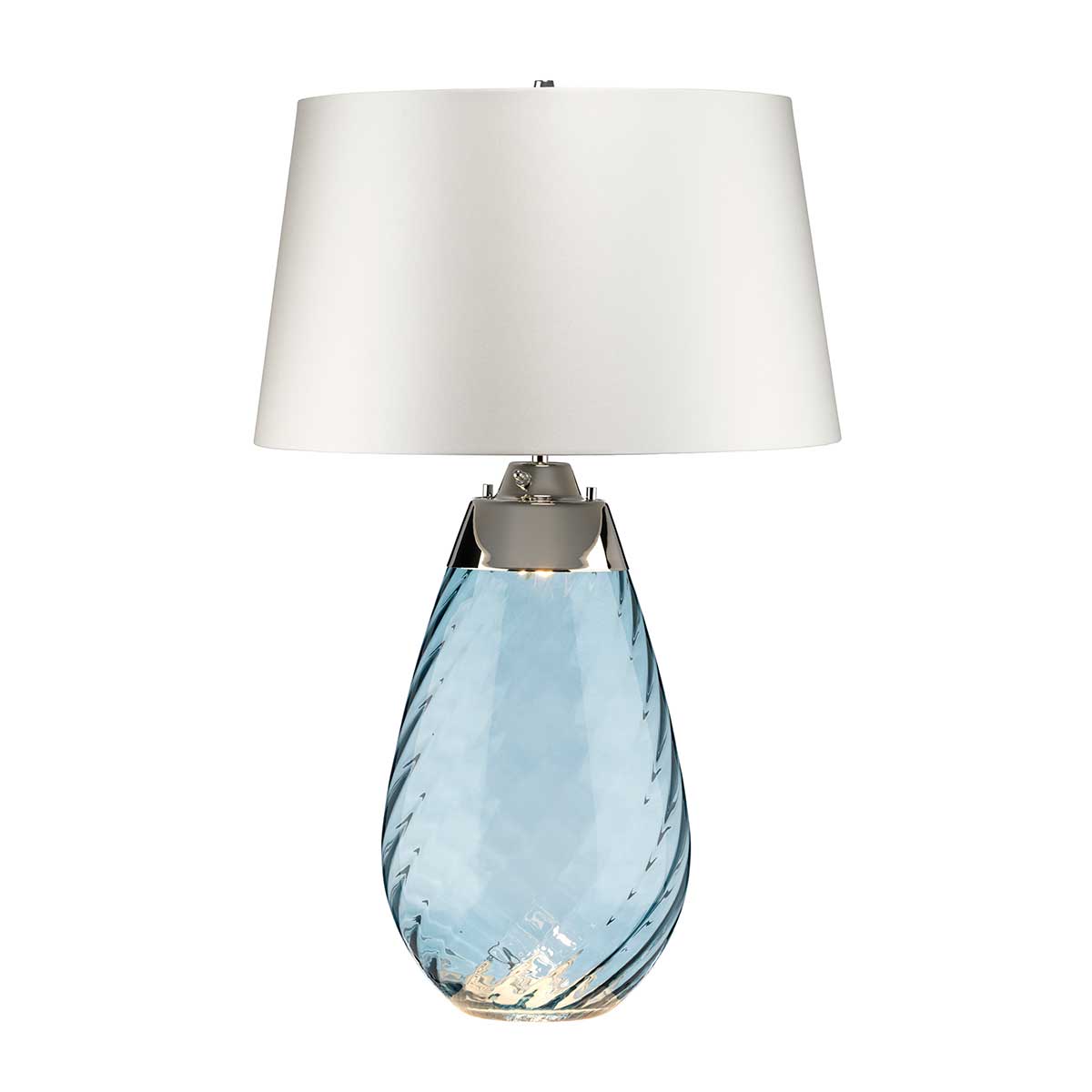 Elstead Lena Tischlampe Blue-tinted Glass / Off-White Shade