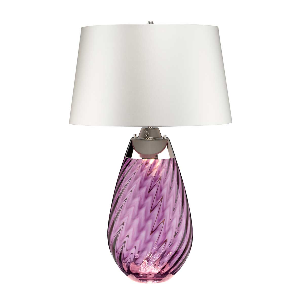 Elstead Lena Tischlampe Plum-tinted Glass / Off-White Shade