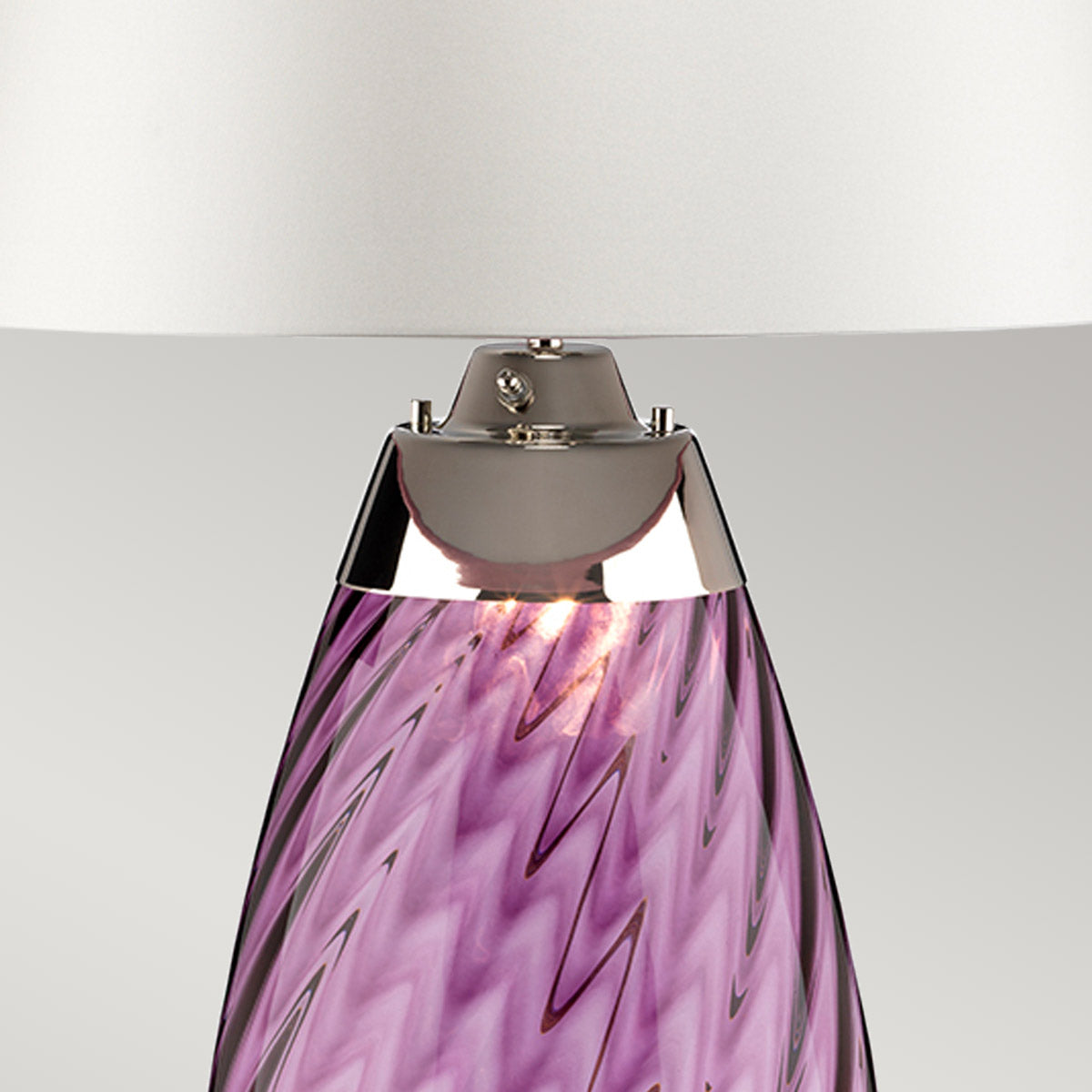 Elstead Lena Tischlampe Plum-tinted Glass / Off-White Shade – Detailansicht