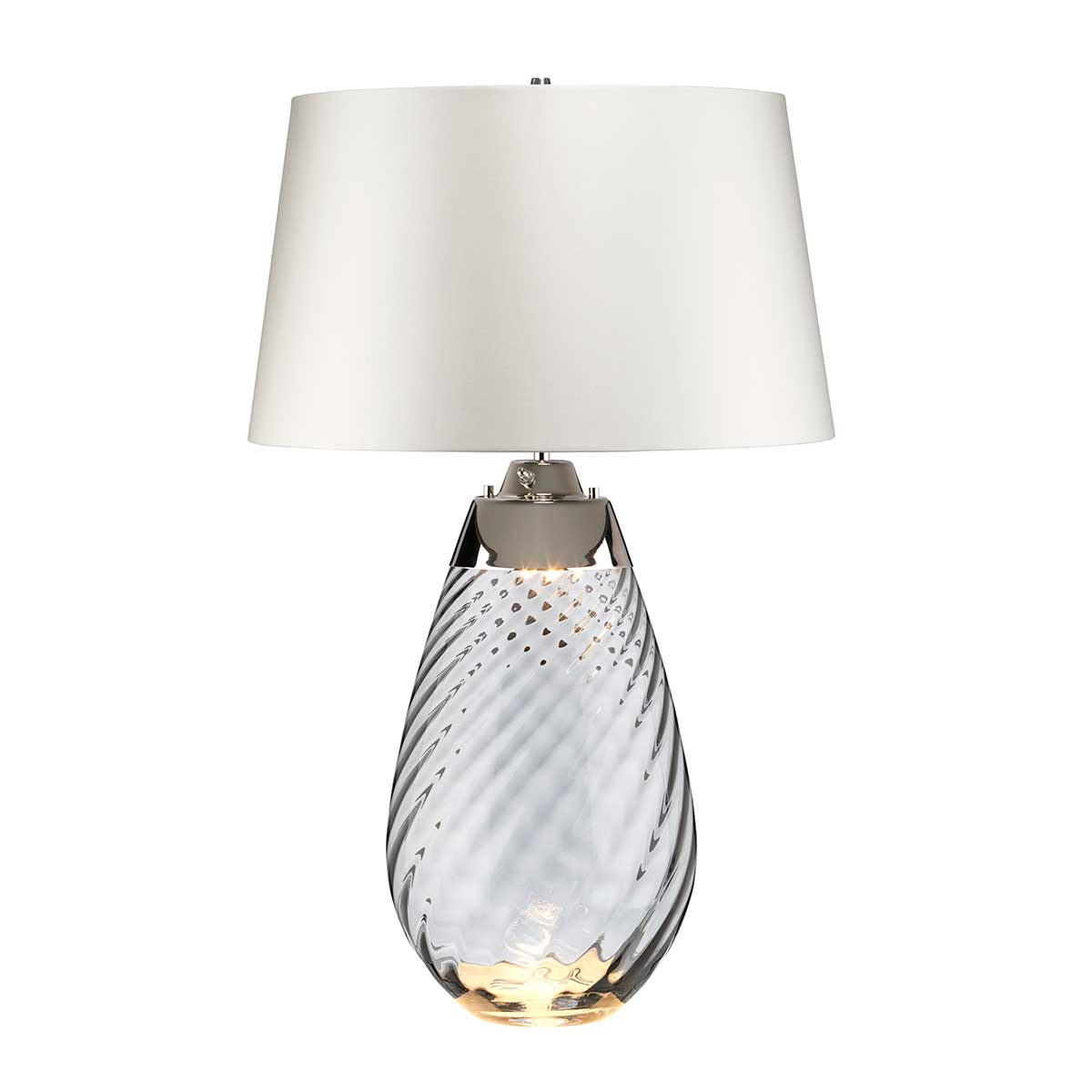 Elstead Lena Tischlampe Smoke-tinted Glass / Off-White Shade