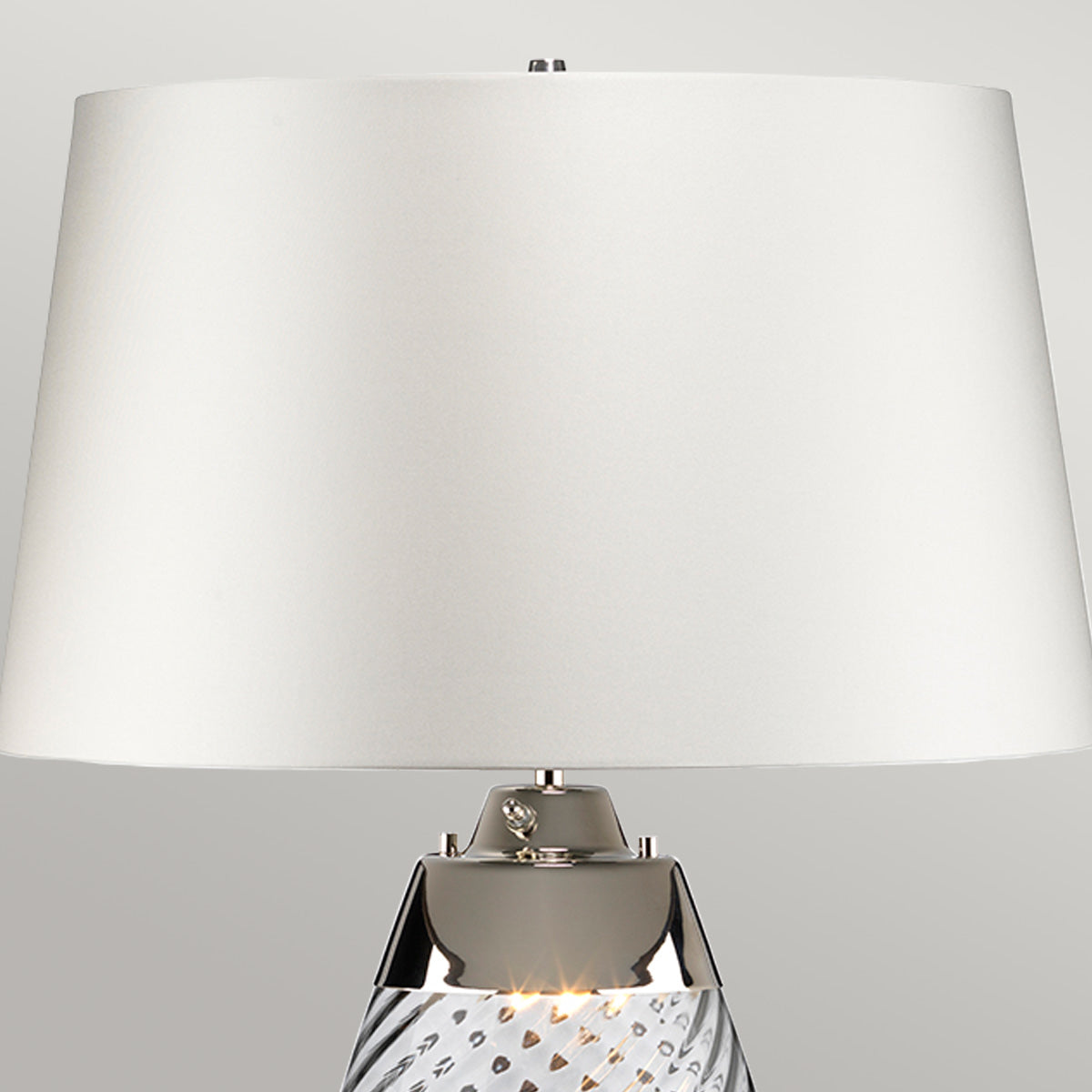 Elstead Lena Tischlampe Blue-tinted Glass / Off-White Shade – Wohnambiente