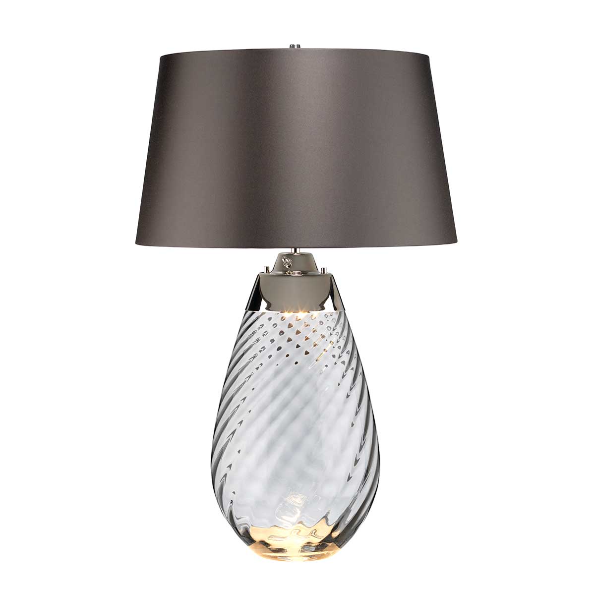 Elstead Lena Tischlampe Smoke-tinted Glass / Slate Shade