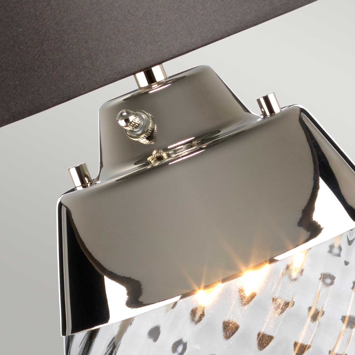 Elstead Lena Tischlampe Smoke-tinted Glass / Slate Shade – Wohnambiente